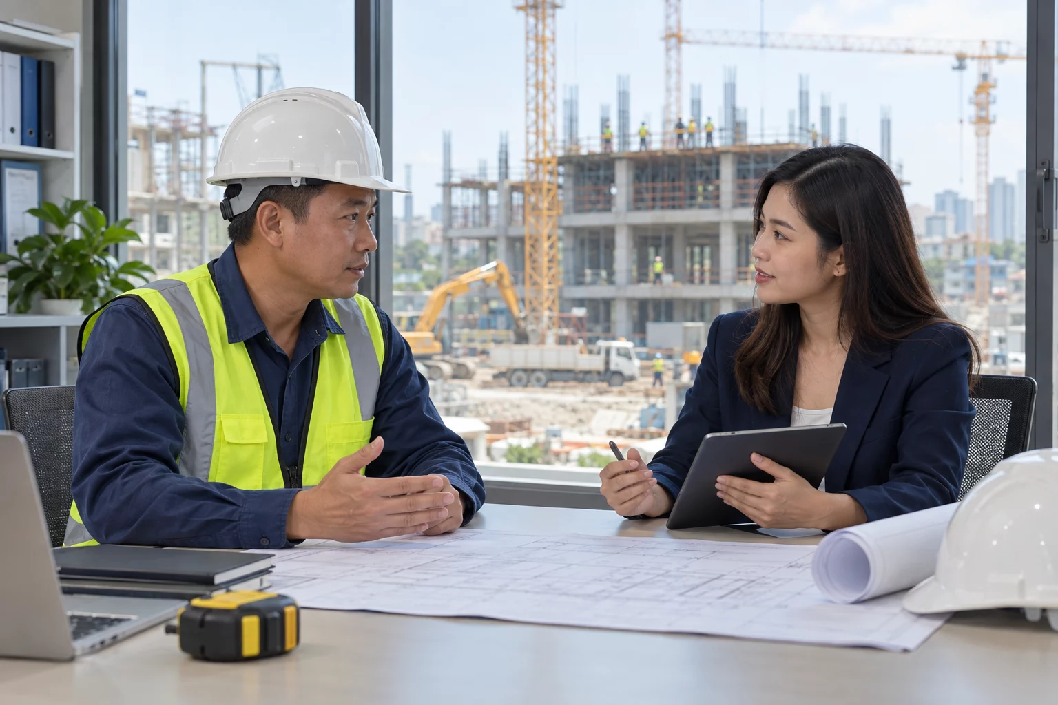 Buổi khảo sát dự án xây dựng giúp đội ngũ SEO hiểu dịch vụ kỹ thuật và nhu cầu tìm kiếm của khách hàng