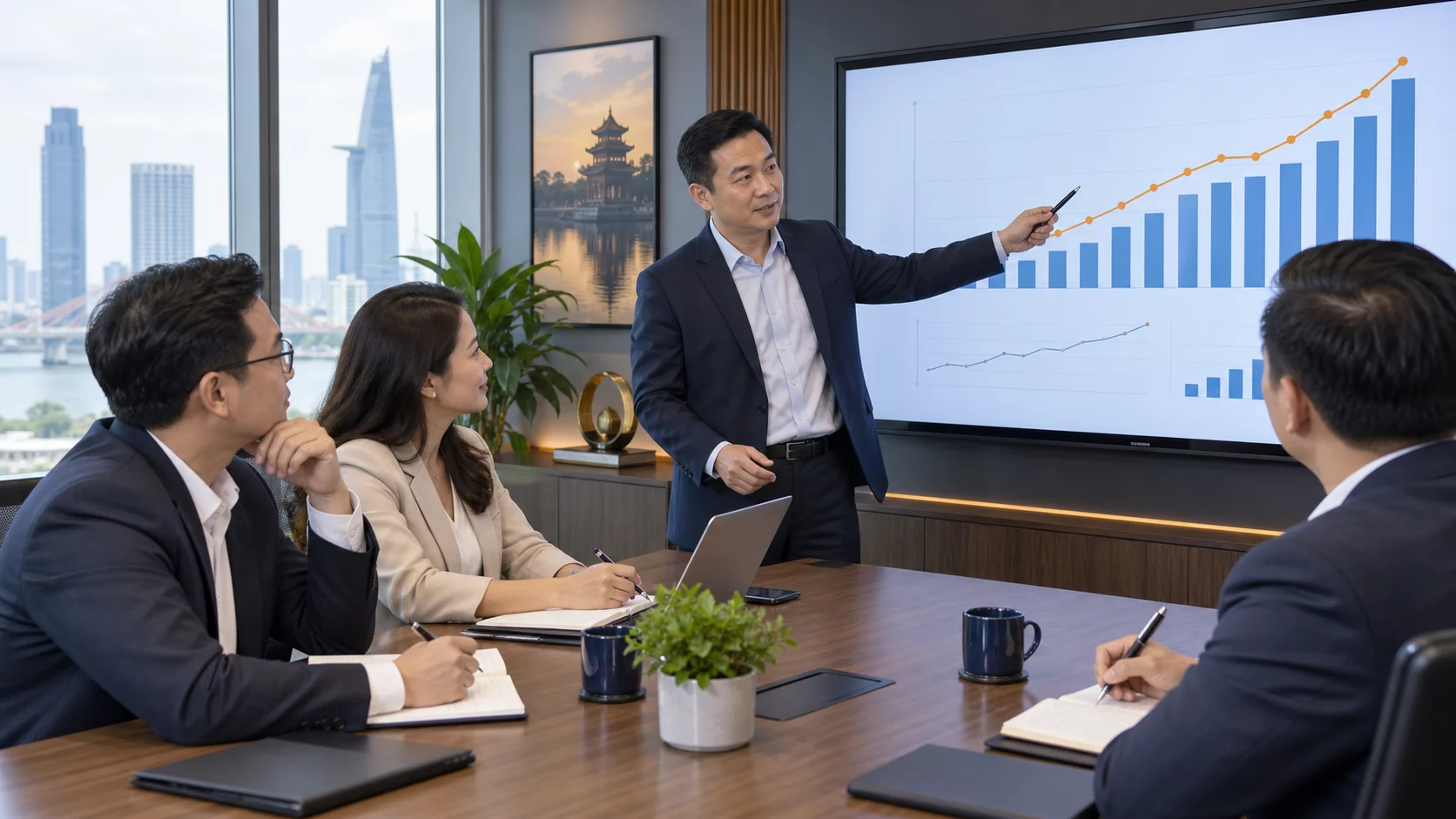 Chuyên gia SEO trình bày tăng trưởng tự nhiên, giá trị chuyển đổi và hiệu quả đầu tư với ban lãnh đạo